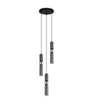 Lampy wiszące - ITALUX Isidora Wisząca GU10 3x25W Czarny/Szary/Chrom PND-14290-3-GR - produkt 1