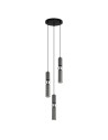 ITALUX Isidora Wisząca GU10 3x25W Czarny/Szary/Chrom PND-14290-3-GR