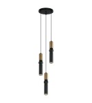 Lampy wiszące - ITALUX Isidora Wisząca GU10 3x25W Czarny/Brązowy PND-14290-3-BRO-BK - product 1