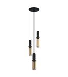 Lampy wiszące - ITALUX Isidora Wisząca GU10 3x25W Czarny/Brązowy PND-14290-3-BK-BRO - product 1