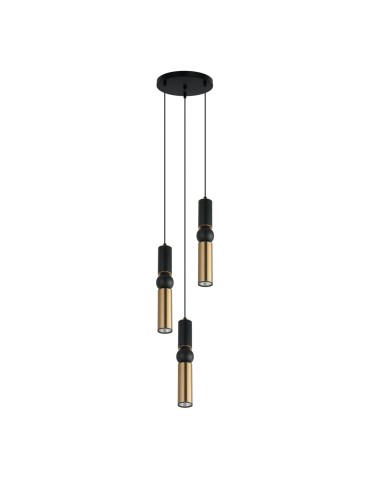 ITALUX Isidora Wisząca GU10 3x25W Czarny/Brązowy PND-14290-3-BK-BRO