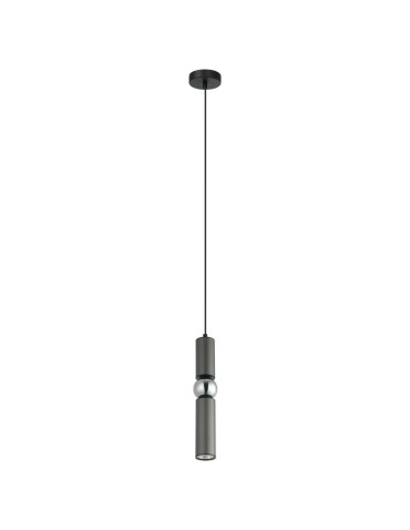 ITALUX Isidora Wisząca GU10 1x25W Czarny/Szary/Chrom PND-14290-1-GR