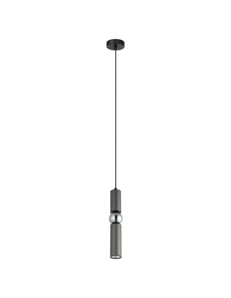 Lampy wiszące loftowe - ITALUX Isidora Wisząca GU10 1x25W Czarny/Szary/Chrom PND-14290-1-GR - produkt kolory-swiatla.pl 1