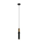 Lampy wiszące loftowe - ITALUX Isidora Wisząca GU10 1x25W Czarny/Brązowy PND-14290-1-BRO-BK - product 1