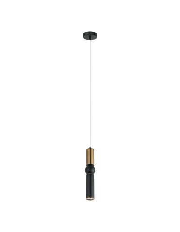 ITALUX Isidora Wisząca GU10 1x25W Czarny/Brązowy PND-14290-1-BRO-BK