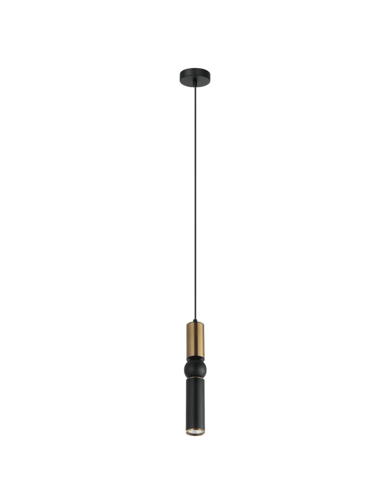 Lampy wiszące loftowe - ITALUX Isidora Wisząca GU10 1x25W Czarny/Brązowy PND-14290-1-BRO-BK - produkt kolory-swiatla.pl 1