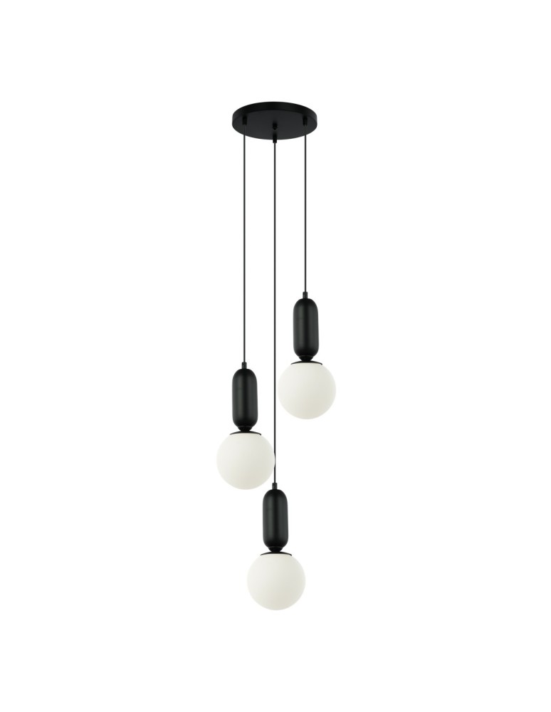 Lampy wiszące kule - ITALUX Aldeva Wisząca E27 3x40W Czarny PND-02340-3S-BK - produkt kolory-swiatla.pl 1