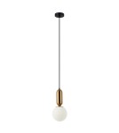 Lampy wiszące kule - ITALUX Aldeva Wisząca E27 1x40W Czarny/Brązowy PND-02340-1S-BRO - product 1