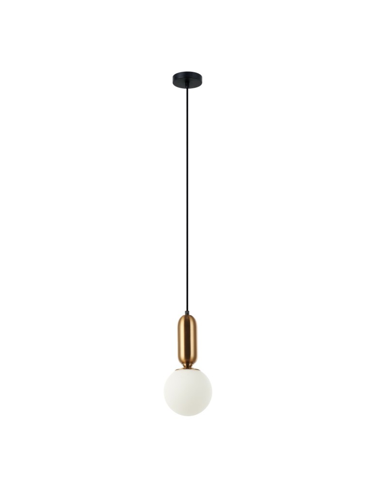 Lampy wiszące kule - ITALUX Aldeva Wisząca E27 1x40W Czarny/Brązowy PND-02340-1S-BRO - produkt kolory-swiatla.pl 1