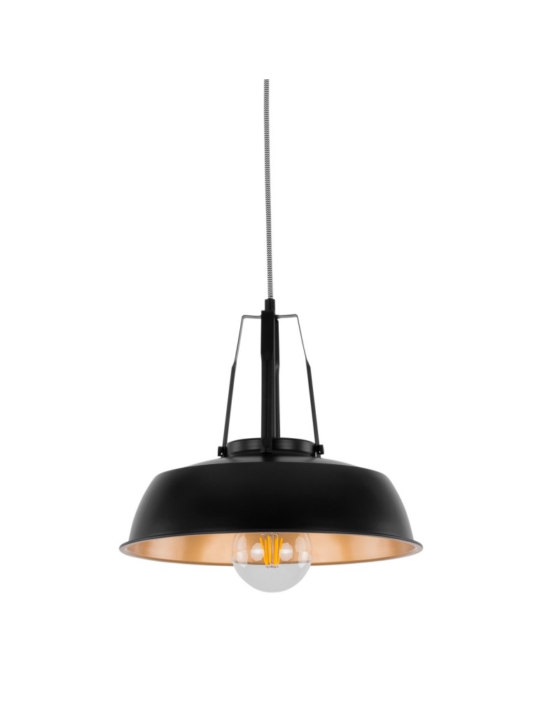 Lampy wiszące loftowe - ITALUX Paloma Wisząca E27 1x60W Czarny MDM-3619/1M BK+GD - produkt kolory-swiatla.pl 1