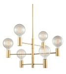 Żyrandole w stylu skandynawskim - ITALUX Veva Wisząca E27 6x40W Złoty mat MDM3339/6 GD - product 1