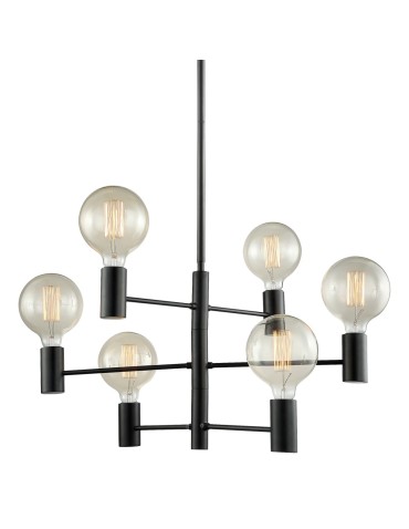 ITALUX Veva Wisząca E27 6x40W Czarny MDM3339/6 BK