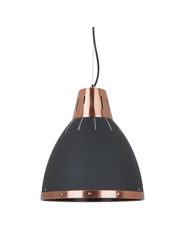 Lampy wiszące loftowe - ITALUX Merton Wisząca E27 1x60W Grafitowy/Czerwony MD-HN8209 BK+RC - produkt kolory-swiatla.pl 1