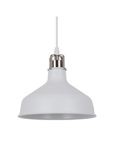 ITALUX Hooper Wisząca E27 1x60W Biały/Nikiel MD-HN8049M-WH+S.NICK