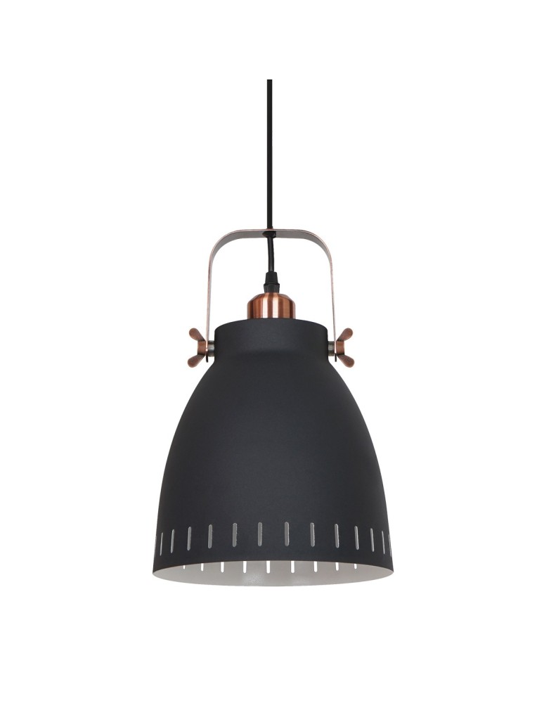 Lampy wiszące - ITALUX Franklin Wisząca E27 1x60W Grafitowy/Czerwony MD-HN8026M-B+RC - produkt kolory-swiatla.pl 1