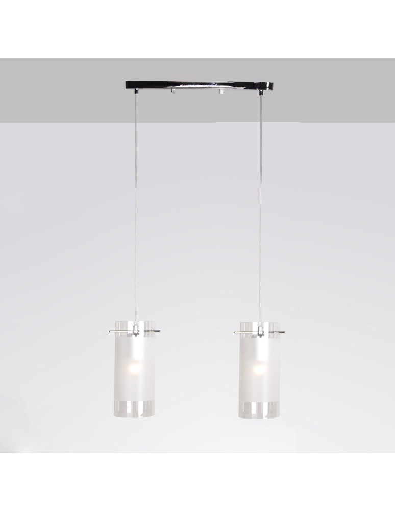 Lampy wiszące - ITALUX Blend Wisząca E27 2x60W Chrom MDF9489/2 - produkt kolory-swiatla.pl 1