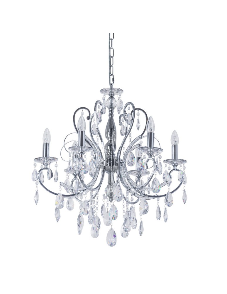 Żyrandole świecznikowe - ITALUX Barocco Chrome Żyrandol E14 6x40W Chrom MD72709-6A - produkt kolory-swiatla.pl 1