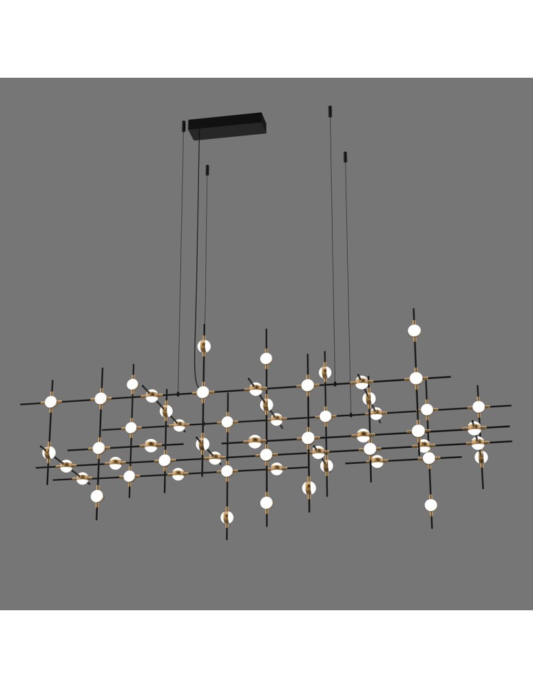 Lampy wiszące designerskie - ITALUX Provenza Wisząca LED zintegrowany 132W 3000K Czarny/Złoty MD18001067-55A BG - produkt kolory-swiatla.pl 1