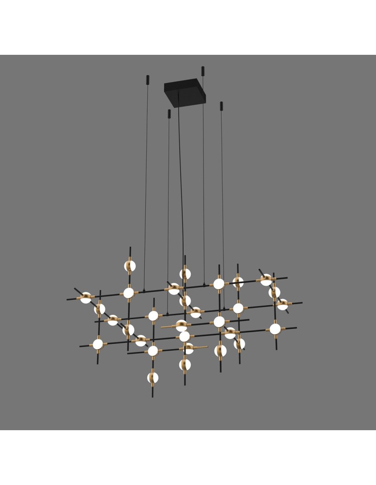 Lampy wiszące designerskie - ITALUX Provenza Wisząca LED zintegrowany 72W 3000K 4800lm Czarny/Złoty MD18001067-30A BG - produkt kolory-swiatla.pl 1