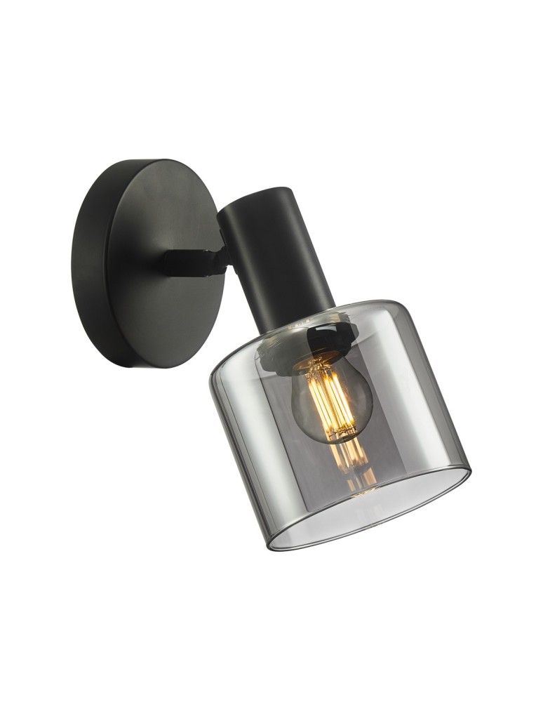 Kinkiety regulowane - ITALUX Santia Kinkiet E27 1x40W Czarny WL-65342-1 BK+SG - produkt kolory-swiatla.pl 1