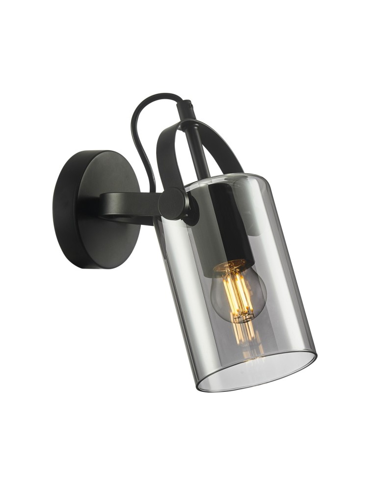 Kinkiety loftowe - industrialne - ITALUX Nanesma Kinkiet E27 1x40W Czarny WL-32453-1 BK+SG - produkt kolory-swiatla.pl 1