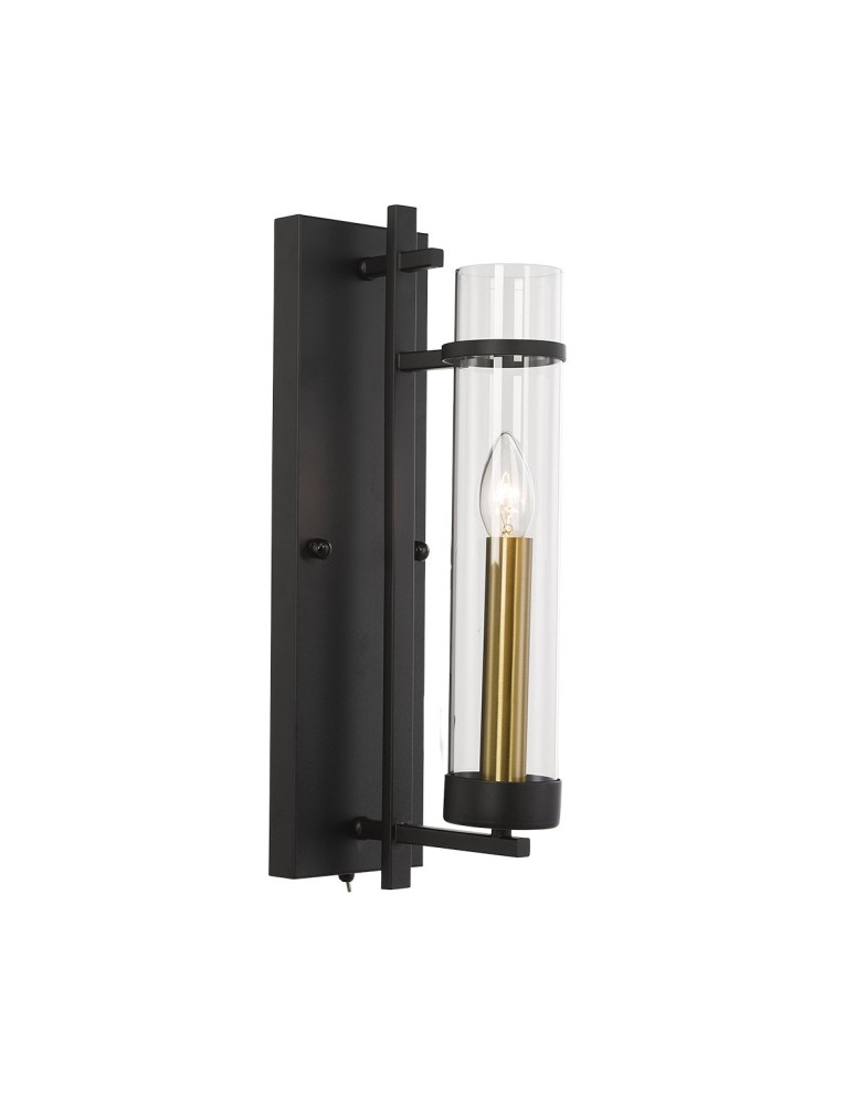 Kinkiety - ITALUX Aspen Kinkiet E14 1x40W Czarny WL-31186-1A-BL - produkt kolory-swiatla.pl 1