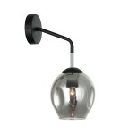 Kinkiety - ITALUX Borgo Kinkiet E27 1x40W Czarny/Dymiony WL-30843-1 BK+SG - produkt 1