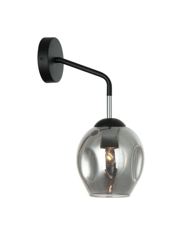 ITALUX Borgo Kinkiet E27 1x40W Czarny/Dymiony WL-30843-1 BK+SG