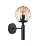 Kinkiety w stylu skandynawskim - ITALUX Ravena Kinkiet E27 1x10W Czarny WL-2324-1 BK+AMB - product 1