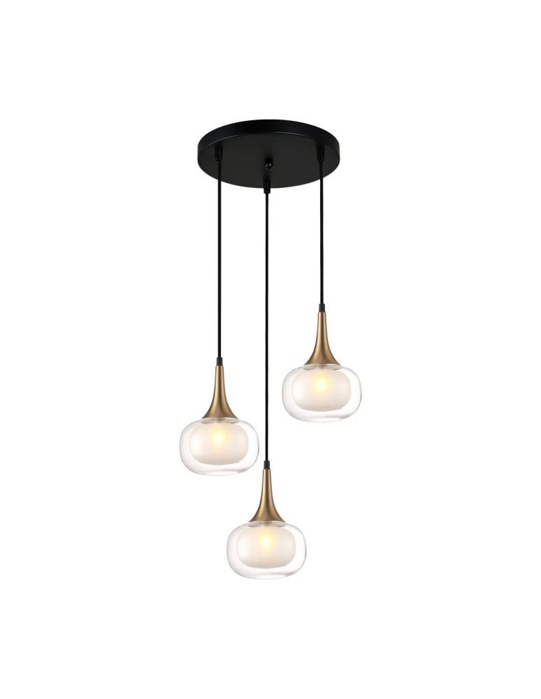Lampy wiszące - ITALUX Konila Wisząca G9 3x10W Mosiądz PND-99709-3A-BRO-CL - produkt kolory-swiatla.pl 1