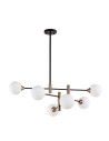 ITALUX Marino Wisząca G9 6x25W Czarny/Mosiądz PND-9148-6-OPAL