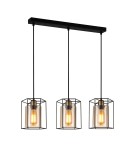 Lampy wiszące loftowe - ITALUX Kalula Wisząca E27 3x40W Czarny PND-78901-3-BK+AMB - product 1