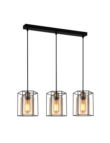 ITALUX Kalula Wisząca E27 3x40W Czarny PND-78901-3-BK+AMB
