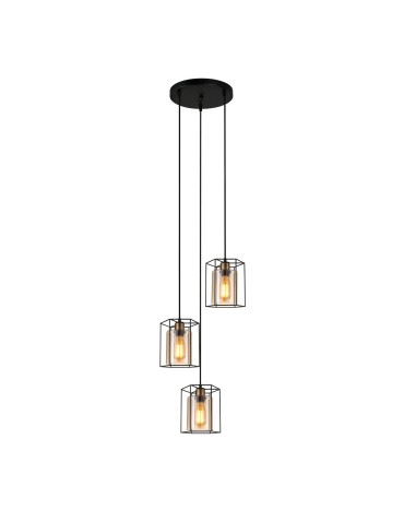 ITALUX Kalula Wisząca E27 3x40W Czarny PND-78901-3A-BK+AMB