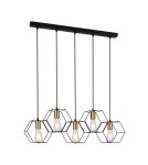 Lampy wiszące na listwie - ITALUX Aina Wisząca E27 5x40W Czarny PND-74889-5-BK - product 1