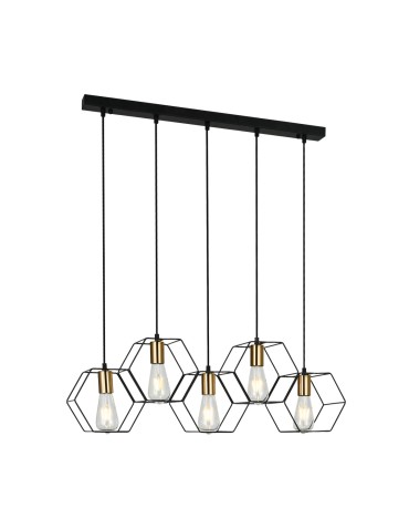 ITALUX Aina Wisząca E27 5x40W Czarny PND-74889-5-BK