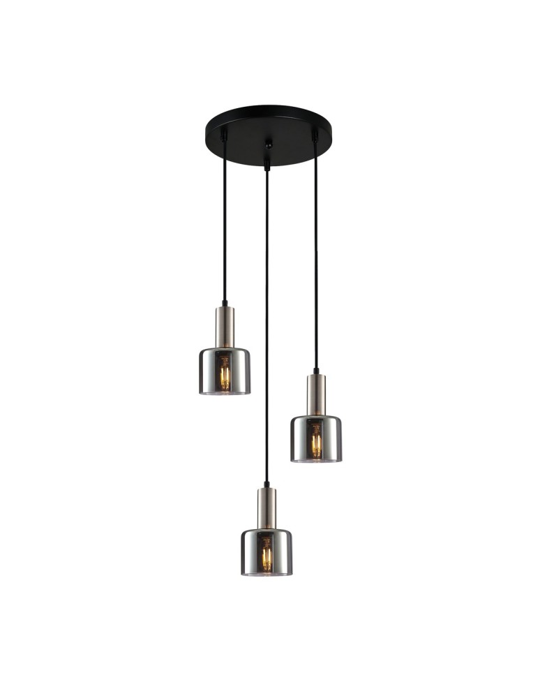 Lampy wiszące - ITALUX Santia Wisząca E27 3x40W Srebrny PND-65342-3A-SC+SG - produkt kolory-swiatla.pl 1