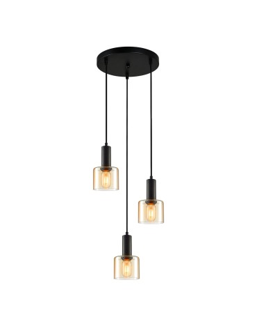 ITALUX Santia Wisząca E27 3x40W Czarny PND-65342-3A-BK+AMB