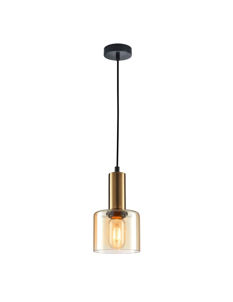 Lampy wiszące - ITALUX Santia Wisząca E27 1x40W Miedziany PND-65342-1-BRO+AMB - produkt kolory-swiatla.pl 1
