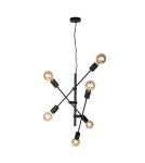 Lampy wiszące loftowe - ITALUX Ferreia Wisząca E27 6x40W Czarny PND-5986-6-BL - product 1