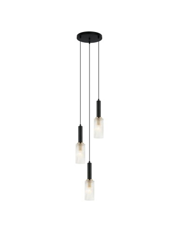 ITALUX Perola Wisząca E14 3x40W Czarny/Złoty PND-43309-3 BK+BR
