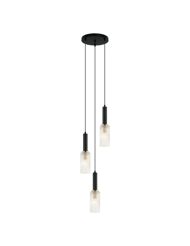 Lampy wiszące - ITALUX Perola Wisząca E14 3x40W Czarny/Złoty PND-43309-3 BK+BR - produkt kolory-swiatla.pl 1