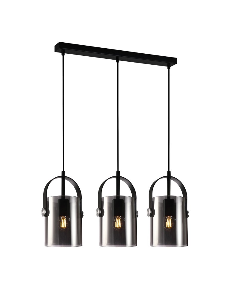 Lampy wiszące - ITALUX Nanesma Wisząca E27 3x40W Czarny PND-32453-3-BK+SG - produkt kolory-swiatla.pl 1
