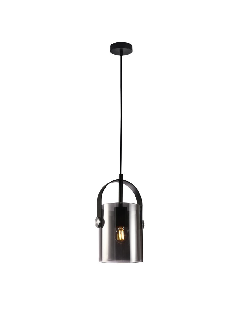 Lampy wiszące - ITALUX Nanesma Wisząca E27 1x40W Czarny PND-32453-1-BK+SG - produkt kolory-swiatla.pl 1