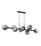 Lampy wiszące - ITALUX Borgo Wisząca E27 8x40W Czarny/Dymiony PND-30843-8 BK+SG - produkt 1
