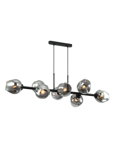 ITALUX Borgo Wisząca E27 8x40W Czarny/Dymiony PND-30843-8 BK+SG
