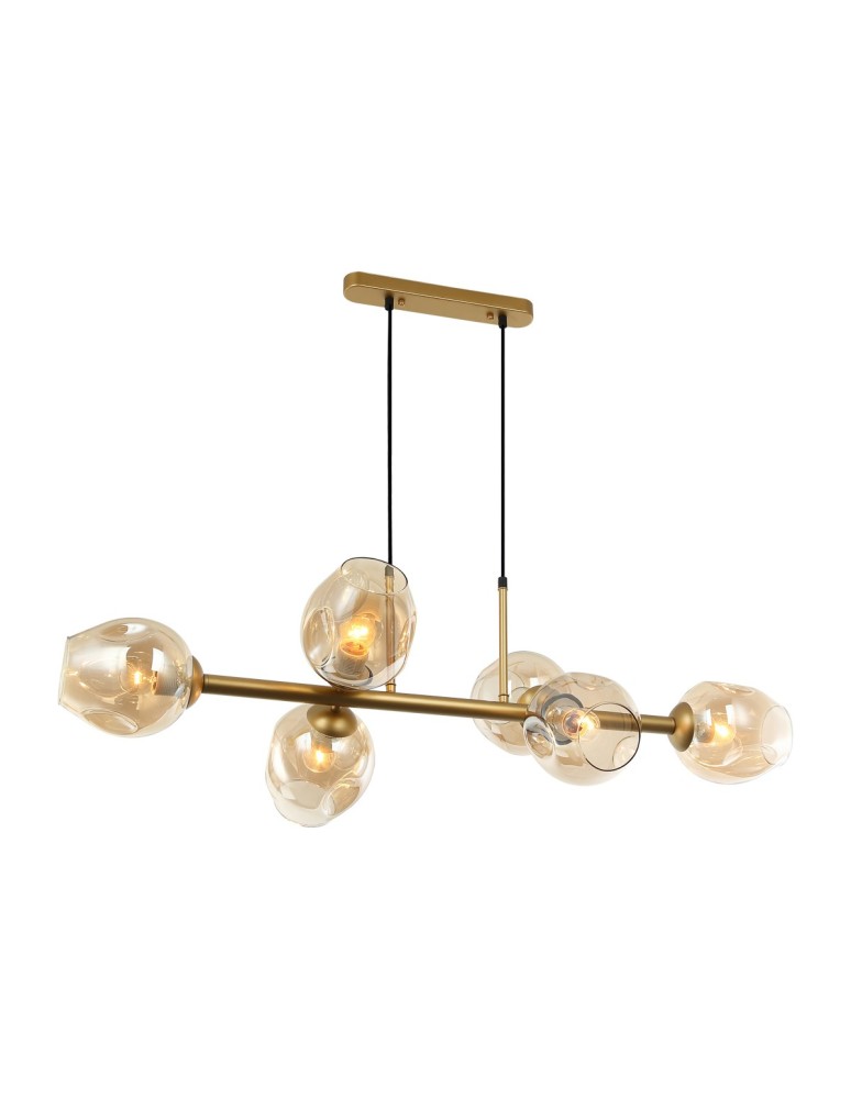 Lampy wiszące - ITALUX Borgo Wisząca E27 6x40W Złoty PND-30843-6 GD+AMB - produkt kolory-swiatla.pl 1