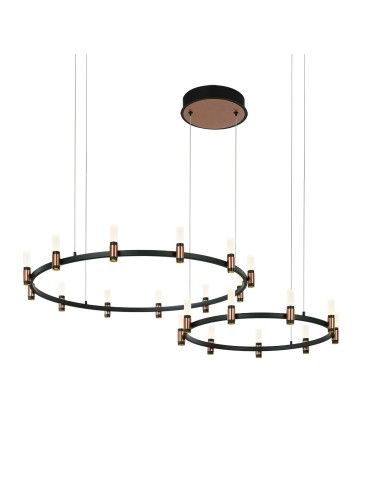 ITALUX Alamo Wisząca LED zintegrowany 84W 3000K 3360lm Czarny/Brązowy PND-280110130-21C-MBL