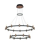 Lampy wiszące LED - ITALUX Alamo Wisząca LED zintegrowany 84W 3000K 3360lm Czarny/Brązowy PND-280110130-21B-MBL - product 1