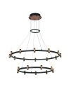 ITALUX Alamo Wisząca LED zintegrowany 84W 3000K 3360lm Czarny/Brązowy PND-280110130-21B-MBL